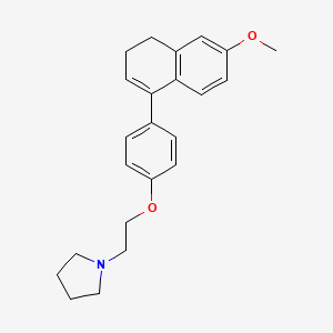 molecular formula C23H27NO2 B1612357 1-{2-[4-(6-Methoxy-3,4-dihydronaphthalen-1-YL)phenoxy]ethyl}pyrrolidine CAS No. 180915-94-0
