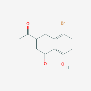 molecular formula C12H11BrO3 B1612360 3-Acetyl-5-bromo-8-hydroxy-3,4-dihydro-2H-1-naphthalenone CAS No. 83344-22-3