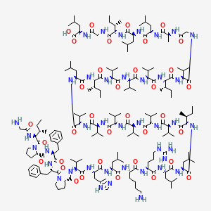 molecular formula C182H310N40O35 B1612370 (2S)-2-[[2-[[(2S,3S)-2-[[(2S)-2-[[(2S)-2-[[(2S)-2-[[2-[[(2S)-2-[[(2S,3S)-2-[[(2S)-2-[[(2S)-2-[[(2S)-2-[[(2S,3S)-2-[[(2S)-2-[[(2S)-2-[[(2S)-2-[[(2S)-2-[[(2S)-2-[[(2S)-2-[[(2S)-2-[[(2S,3S)-2-[[(2S)-2-[[(2S)-2-[[(2S)-2-[[(2S)-6-amino-2-[[(2S)-2-[[(2S)-2-[[(2S)-2-[[(2S)-1-[(2S)-2-[[(2S)-2-[[(2S)-1-[(2S,3S)-2-[(2-aminoacetyl)amino]-3-methylpentanoyl]pyrrolidine-2-carbonyl]amino]-3-phenylpropanoyl]amino]-3-phenylpropanoyl]pyrrolidine-2-carbonyl]amino]-3-methylbutanoyl]amino]-3-(1H-imidazol-5-yl)propanoyl]amino]-4-methylpentanoyl]amino]hexanoyl]amino]-5-carbamimidamidopentanoyl]amino]-4-methylpentanoyl]amino]-4-methylpentanoyl]amino]-3-methylpentanoyl]amino]-3-methylbutanoyl]amino]-3-methylbutanoyl]amino]-3-methylbutanoyl]amino]-3-methylbutanoyl]amino]-3-methylbutanoyl]amino]-3-methylbutanoyl]amino]-4-methylpentanoyl]amino]-3-methylpentanoyl]amino]-3-methylbutanoyl]amino]-3-methylbutanoyl]amino]-3-methylbutanoyl]amino]-3-methylpentanoyl]amino]-3-methylbutanoyl]amino]acetyl]amino]propanoyl]amino]-4-methylpentanoyl]amino]-4-methylpentanoyl]amino]-3-methylpentanoyl]amino]acetyl]amino]-4-methylpentanoic acid CAS No. 200074-80-2