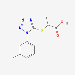 molecular formula C11H12N4O2S B1612387 2-{[1-(3-Methylphenyl)-1H-tetrazol-5-YL]thio}propanoic acid CAS No. 917217-91-5