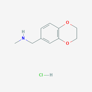molecular formula C10H14ClNO2 B1612401 1-(2,3-Dihydrobenzo[b][1,4]dioxin-6-yl)-N-methylmethanamine hydrochloride CAS No. 852227-85-1