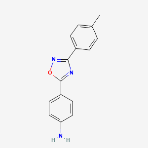 molecular formula C15H13N3O B1612405 4-[3-(4-Methylphenyl)-1,2,4-oxadiazol-5-YL]aniline CAS No. 915922-80-4