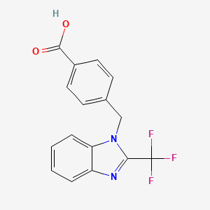 molecular formula C16H11F3N2O2 B1612408 4-[[2-Trifluoromethyl-1H-benzimidazol-1-yl]methyl]benzoic acid CAS No. 461665-33-8