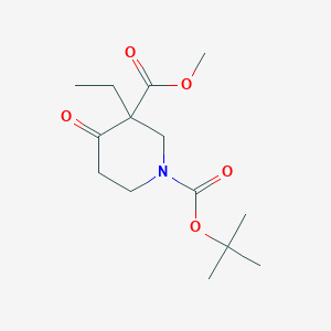 molecular formula C14H23NO5 B1612419 1-Tert-butyl 3-methyl 3-ethyl-4-oxopiperidine-1,3-dicarboxylate CAS No. 324769-00-8
