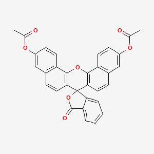 molecular formula C32H20O7 B1612445 3-Oxo-3H-spiro[2-benzofuran-1,7'-dibenzo[c,h]xanthene]-3',11'-diyl diacetate CAS No. 77084-71-0