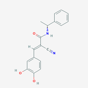 molecular formula C18H16N2O3 B161247 酪氨酸激酶抑制剂 B44，(-) 对映体 CAS No. 133550-32-0