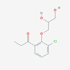 molecular formula C12H15ClO4 B161250 1-[3-Chloro-2-(2,3-dihydroxypropoxy)phenyl]propan-1-one CAS No. 1939-79-3