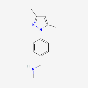molecular formula C13H17N3 B1612568 4-(3,5-Dimethyl-1H-pyrazol-1-yl)-N-methylbenzylamine CAS No. 937796-07-1
