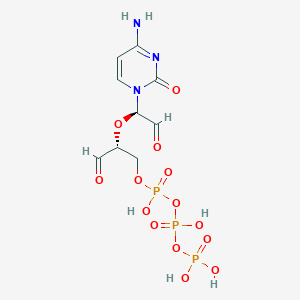 molecular formula C9H14N3O14P3 B1612646 [[(2R)-2-[(1R)-1-(4-Amino-2-oxopyrimidin-1-yl)-2-oxoethoxy]-3-oxopropoxy]-hydroxyphosphoryl] phosphono hydrogen phosphate CAS No. 75567-73-6