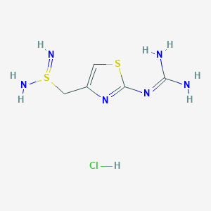 molecular formula C5H11ClN6S2 B1612650 S-[(2-Guanidino-4-thiazoyl)methyl] isothiourea hydrochloride CAS No. 352530-51-9