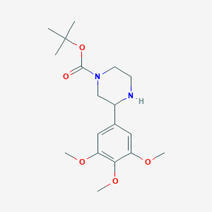 molecular formula C18H28N2O5 B1612659 Tert-butyl 3-(3,4,5-trimethoxyphenyl)piperazine-1-carboxylate CAS No. 886770-31-6