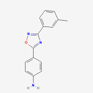 molecular formula C15H13N3O B1612661 4-[3-(3-Methylphenyl)-1,2,4-oxadiazol-5-YL]aniline CAS No. 915922-90-6