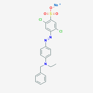 molecular formula C21H19Cl2N3NaO3S B161267 Benzenesulfonic acid, 2,5-dichloro-4-((4-(ethyl(phenylmethyl)amino)phenyl)azo)-, sodium salt CAS No. 10214-07-0