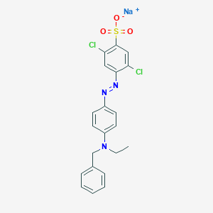 molecular formula C21H18Cl2N3NaO3S B161267 Benzenesulfonic acid, 2,5-dichloro-4-((4-(ethyl(phenylmethyl)amino)phenyl)azo)-, sodium salt CAS No. 10214-07-0