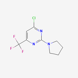 molecular formula C9H9ClF3N3 B1612685 4-Chloro-2-(pyrrolidin-1-yl)-6-(trifluoromethyl)pyrimidine CAS No. 915922-37-1