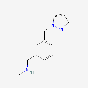 molecular formula C12H15N3 B1612709 N-methyl-3-(1H-pyrazol-1-ylmethyl)benzylamine CAS No. 892502-10-2