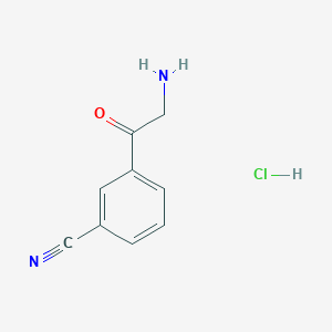 molecular formula C9H9ClN2O B1612715 3-(2-Aminoacetyl)benzonitrile hydrochloride CAS No. 50916-56-8