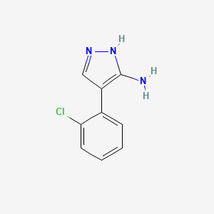 molecular formula C9H8ClN3 B1612722 4-(2-Chlorophenyl)-1H-pyrazole-3-amine CAS No. 95750-98-4