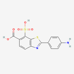 molecular formula C14H10N2O5S2 B1612774 2-(4-Aminophenyl)-7-sulfo-1,3-benzothiazole-6-carboxylic acid CAS No. 5855-95-8