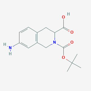 molecular formula C15H20N2O4 B1612782 7-Amino-2-(tert-butoxycarbonyl)-1,2,3,4-tetrahydroisoquinoline-3-carboxylic acid CAS No. 420788-05-2