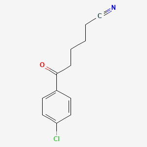 molecular formula C12H12ClNO B1612796 6-(4-Chlorophenyl)-6-oxohexanenitrile CAS No. 61719-28-6