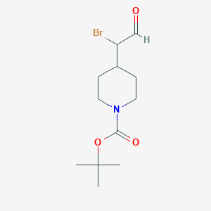 molecular formula C12H20BrNO3 B1612819 Tert-butyl 4-(1-bromo-2-oxoethyl)piperidine-1-carboxylate CAS No. 301221-63-6