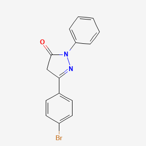 molecular formula C15H11BrN2O B1612845 5-(4-Bromophenyl)-2,4-dihydro-2-phenyl-3H-pyrazol-3-one CAS No. 59848-48-5