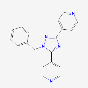 molecular formula C19H15N5 B1612870 4,4'-(1-Benzyl-1H-1,2,4-triazole-3,5-diyl)dipyridine CAS No. 55391-37-2