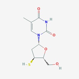 molecular formula C10H14N2O4S B161288 1-[(2R,4S,5R)-5-(hydroxymethyl)-4-sulfanyloxolan-2-yl]-5-methyl-1,2,3,4-tetrahydropyrimidine-2,4-dione CAS No. 126862-95-1