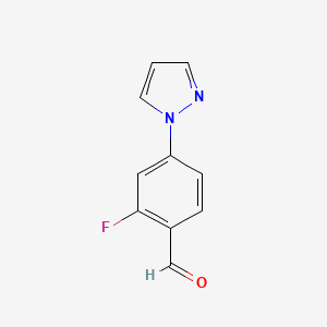molecular formula C10H7FN2O B1613012 2-Fluoro-4-(1H-pyrazol-1-yl)benzaldehyde CAS No. 433920-90-2