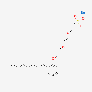 molecular formula C20H33NaO6S B1613035 Ethanesulfonic acid, 2-(2-(2-(octylphenoxy)ethoxy)ethoxy)-, sodium salt CAS No. 67923-87-9