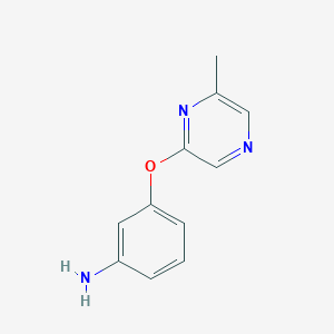 molecular formula C11H11N3O B1613049 3-[(6-Methylpyrazin-2-yl)oxy]aniline CAS No. 915707-61-8