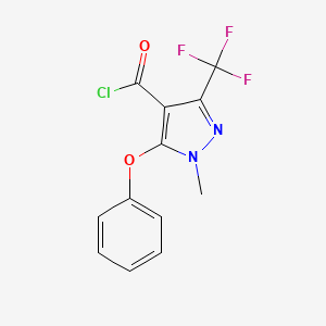molecular formula C12H8ClF3N2O2 B1613050 1-Methyl-5-phenoxy-3-(trifluoromethyl)-1H-pyrazole-4-carbonyl chloride CAS No. 921939-09-5