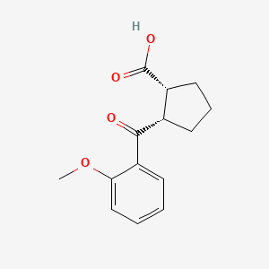molecular formula C14H16O4 B1613056 cis-2-(2-Methoxybenzoyl)cyclopentane-1-carboxylic acid CAS No. 732253-54-2