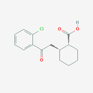 molecular formula C15H17ClO3 B1613059 cis-2-[2-(2-Chlorophenyl)-2-oxoethyl]cyclohexane-1-carboxylic acid CAS No. 736136-45-1