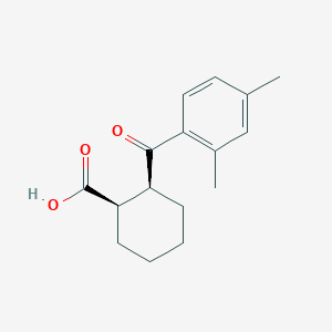 molecular formula C16H20O3 B1613060 cis-2-(2,4-Dimethylbenzoyl)cyclohexane-1-carboxylic acid CAS No. 85603-44-7