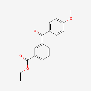 molecular formula C17H16O4 B1613062 3-羧甲氧基-4'-甲氧基苯甲酮 CAS No. 276877-15-7