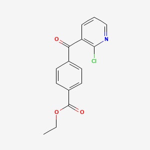 molecular formula C15H12ClNO3 B1613065 2-Chloro-3-(4-ethoxycarbonylbenzoyl)pyridine CAS No. 760192-98-1