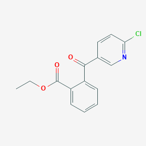 molecular formula C15H12ClNO3 B1613066 2-Chloro-5-(2-ethoxycarbonylbenzoyl)pyridine CAS No. 890100-47-7