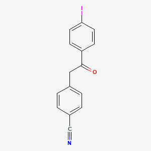 molecular formula C15H10INO B1613071 2-(4-氰基苯基)-4'-碘代苯乙酮 CAS No. 898784-43-5