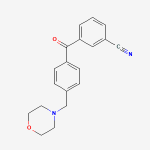 molecular formula C19H18N2O2 B1613077 3-Cyano-4'-morpholinomethyl benzophenone CAS No. 898769-76-1