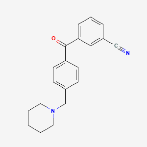 molecular formula C20H20N2O B1613078 3-Cyano-4'-piperidinomethyl benzophenone CAS No. 898771-08-9