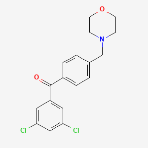 molecular formula C18H17Cl2NO2 B1613079 3,5-Dichloro-4'-morpholinomethyl benzophenone CAS No. 898770-63-3