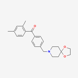molecular formula C23H27NO3 B1613082 2,4-Dimethyl-4'-[8-(1,4-dioxa-8-azaspiro[4.5]decyl)methyl]benzophenone CAS No. 898757-90-9