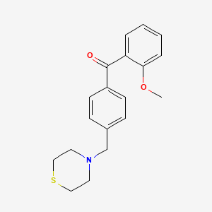 molecular formula C19H21NO2S B1613083 2-Methoxy-4'-thiomorpholinomethylbenzophenone CAS No. 898782-31-5