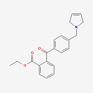 molecular formula C21H21NO3 B1613088 Ethyl 2-(4-((2,5-dihydro-1H-pyrrol-1-yl)methyl)benzoyl)benzoate CAS No. 898763-89-8