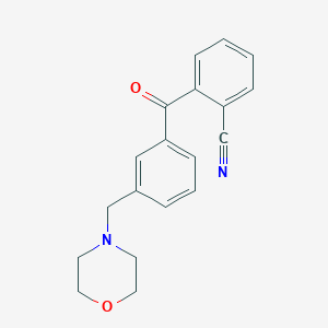 molecular formula C19H18N2O2 B1613089 2-Cyano-3'-morpholinomethyl benzophenone CAS No. 898765-11-2