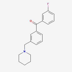 molecular formula C19H20FNO B1613090 3-Fluoro-3'-piperidinomethyl benzophenone CAS No. 898793-02-7