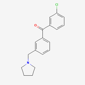 molecular formula C18H18ClNO B1613091 3-Chloro-3'-pyrrolidinomethyl benzophenone CAS No. 898770-22-4