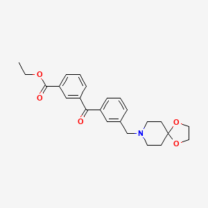 molecular formula C24H27NO5 B1613095 3-Carboethoxy-3'-[8-(1,4-dioxa-8-azaspiro[4.5]decyl)methyl]benzophenone CAS No. 898761-59-6